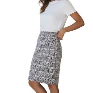 J. Crew Black & White Dotted Pencil Skirt